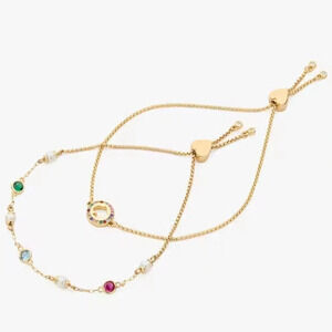 Kate Spade Spot the Spade TWO slider bracelets boxed set $129 Retail NIB